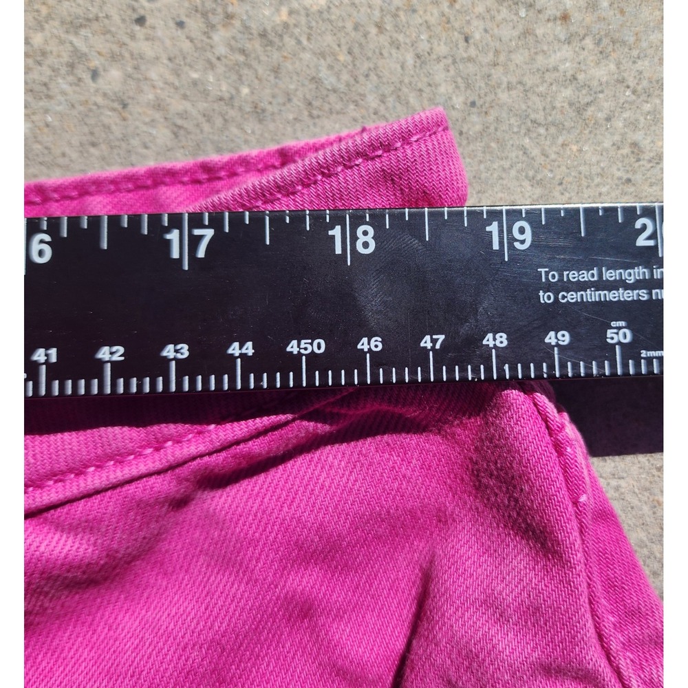 Wild Fable Shorts Womens 18 Magenta Pink Highest Rise Mom Denim Cuffed Cotton - Picture 8 of 8